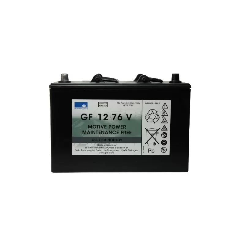 BATTERIE GEL 12 VOLTS 76AH-C5 SONNENSCHEIN DIMENSIONS LG 330MM X LARG 171MM X HT 236MM